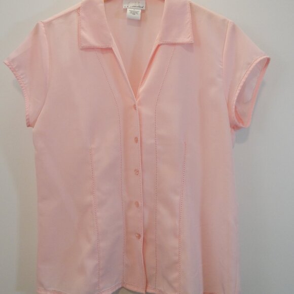 C.B Collections Soft Pink Button Blouse - Picture 2 of 6